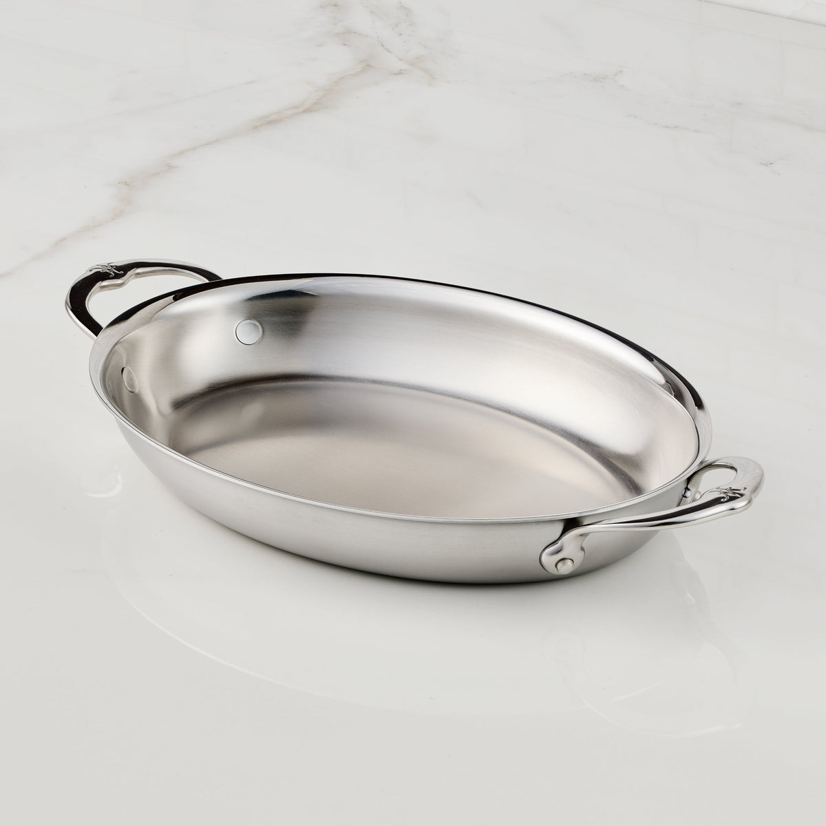 Hestan Tri-Ply Oval Au Gratin, 12.5" x 9"