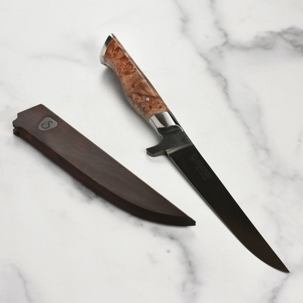 Steelport Carbon Steel 6" Boning Knife with Oregon Maple Magnetic Sheath