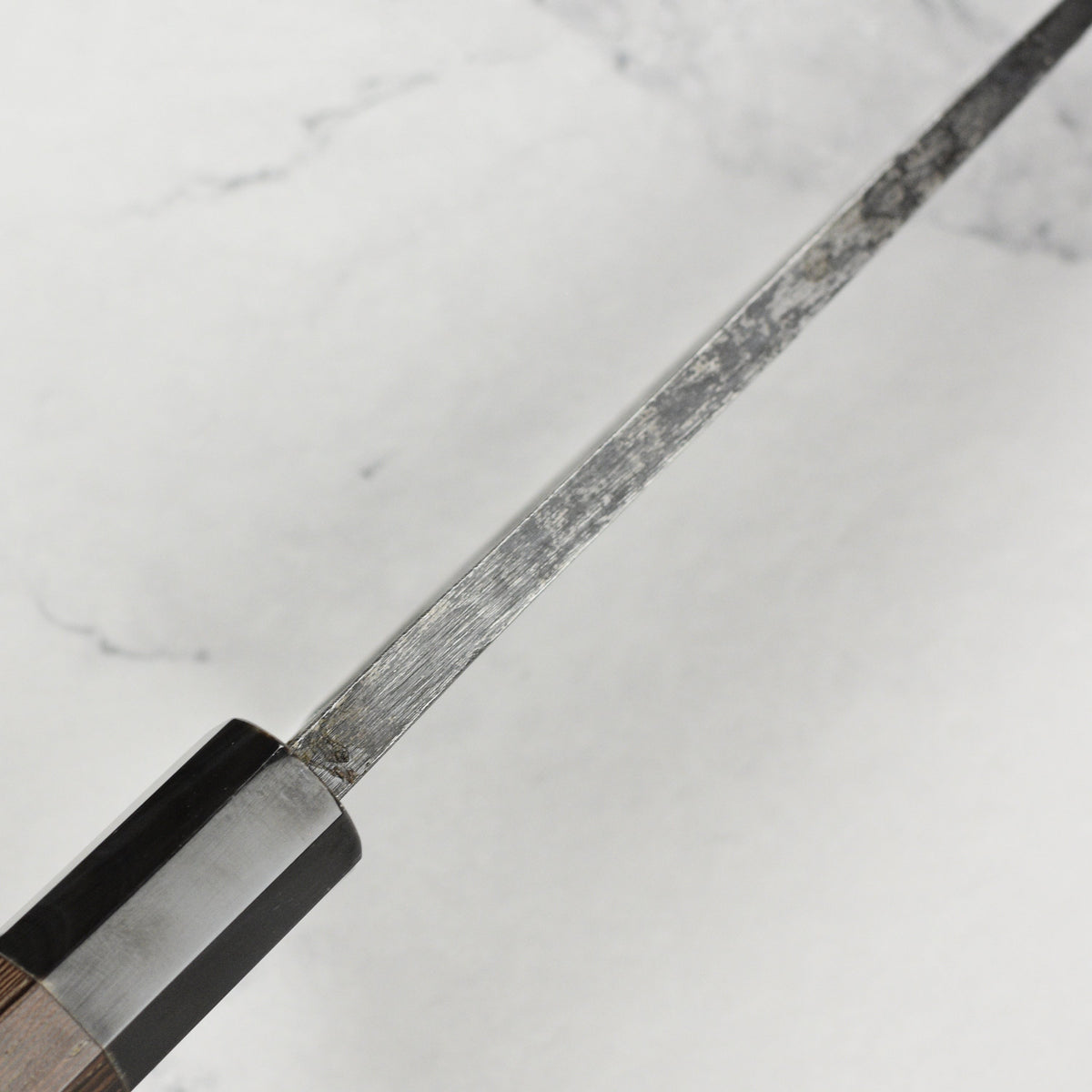 Hatsukokoro Kurokaze Aogami #2 Kurouchi 5.9" Double Bevel Deba, Wenge