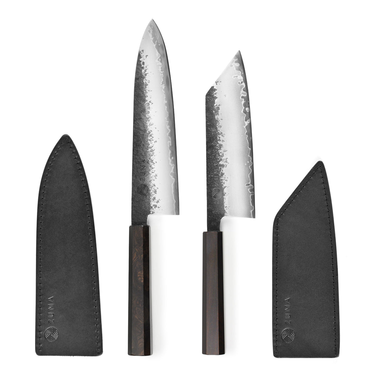 Zuma Black Forged Bunka & Chef's Knife Set with Sheaths