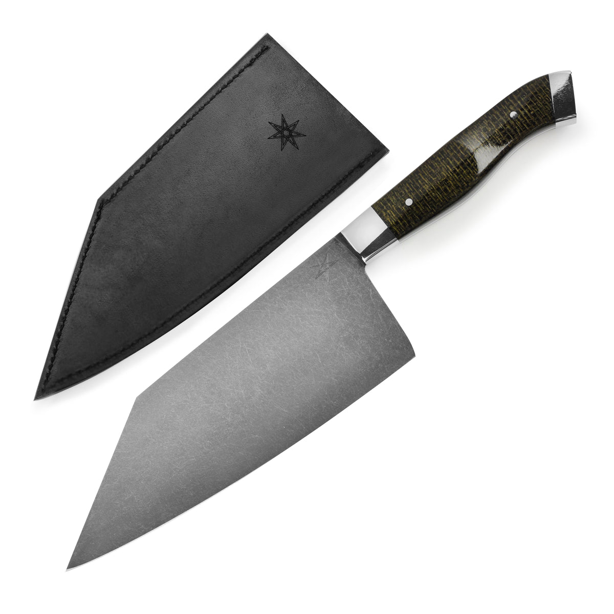 Town Cutler Carbon Pommel 7.5" Chopper with Leather Sheath