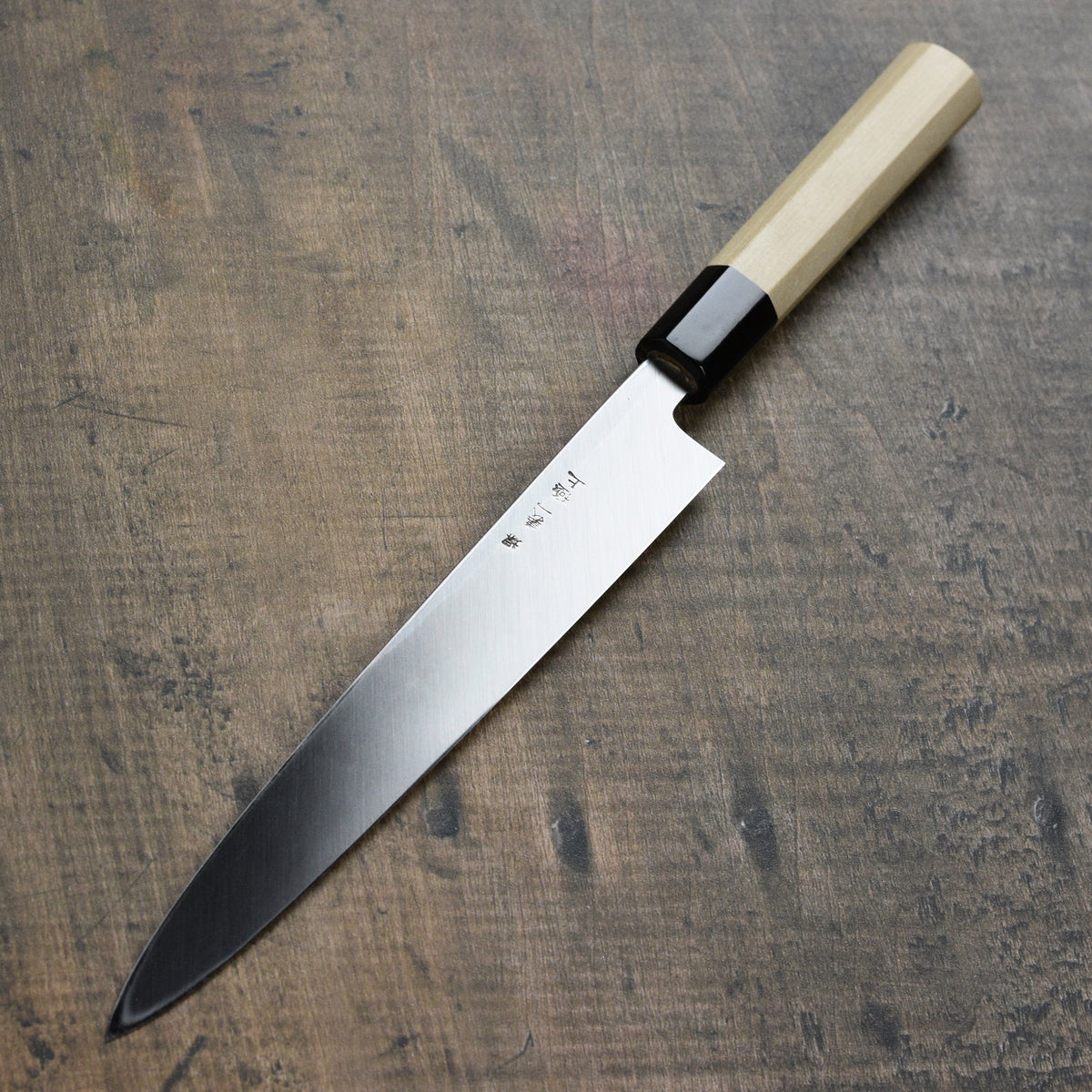 Ittetsu x Tanaka Shirogami #2 9.4" Hon-Kasumi Single Bevel Yanagiba with Saya