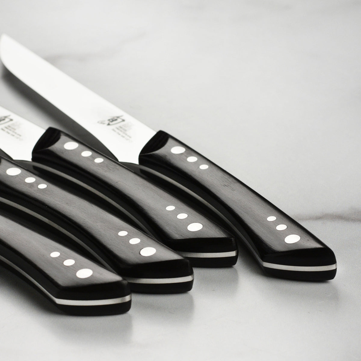 Shun 4 Piece Shima Steak Knife Set, Black Pakkawood