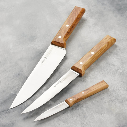 Opinel Parallele Olivewood 3 Piece Knife Set