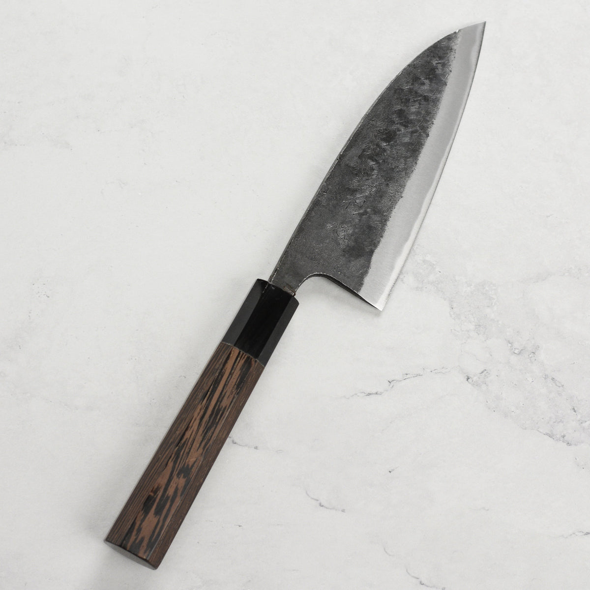 Hatsukokoro Kurokaze Aogami #2 Kurouchi 5.9" Double Bevel Deba, Wenge