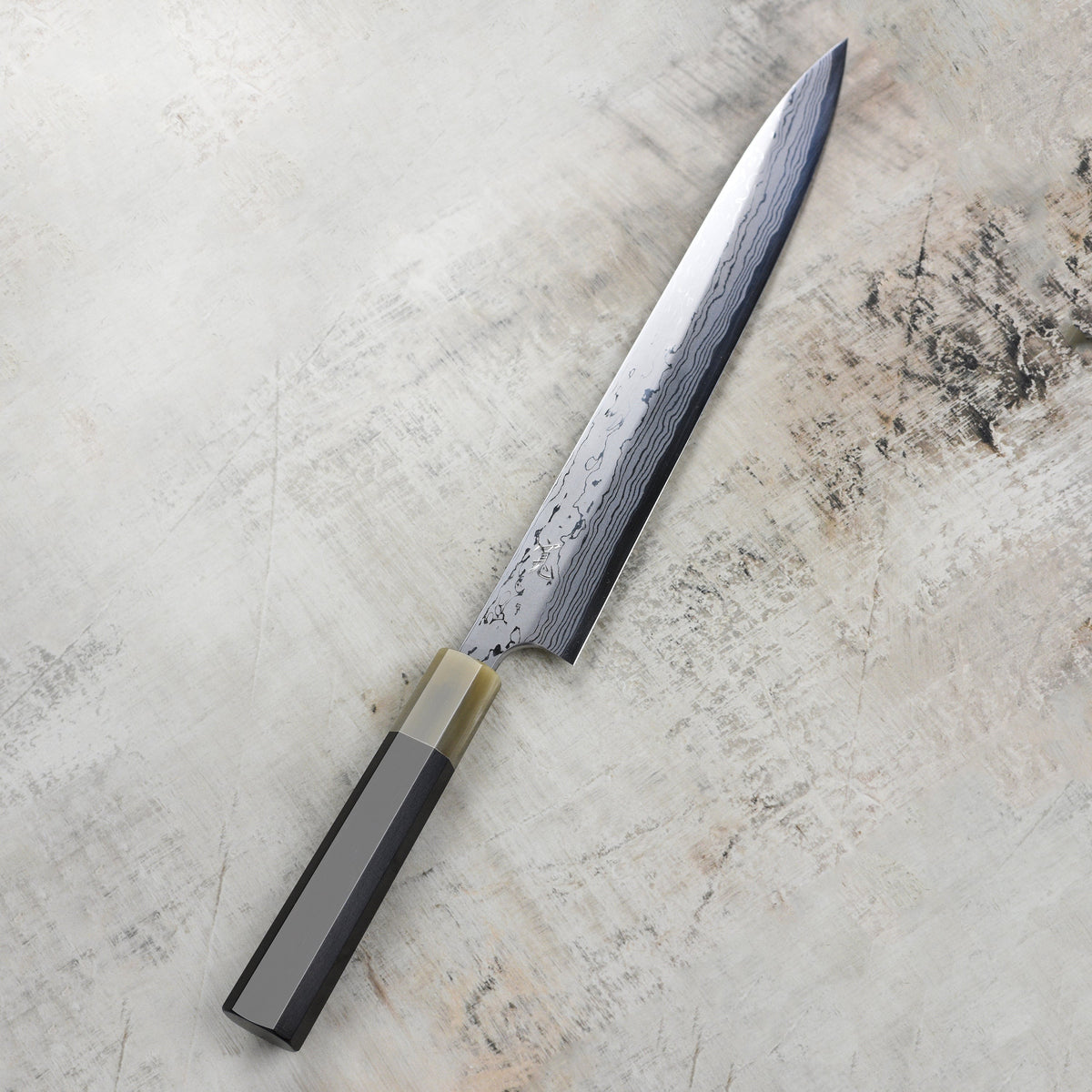 Hatsukokoro x Yauji Aogami #2 Damascus 10.6" Single-Bevel Yanagiba