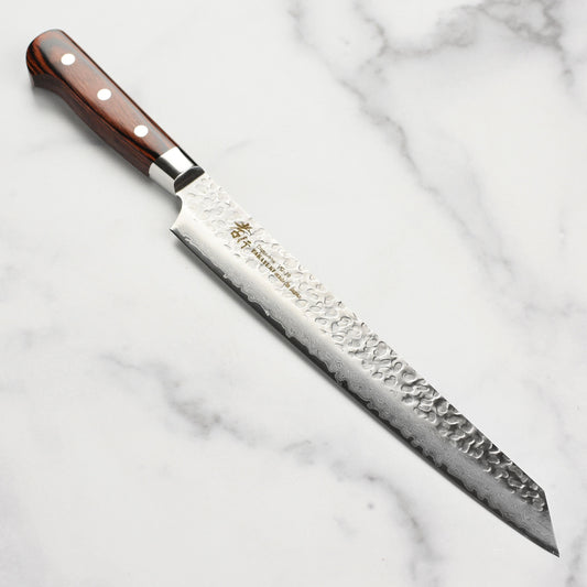 Takayuki Hammered Damascus 10.6" Kengata Yanagiba
