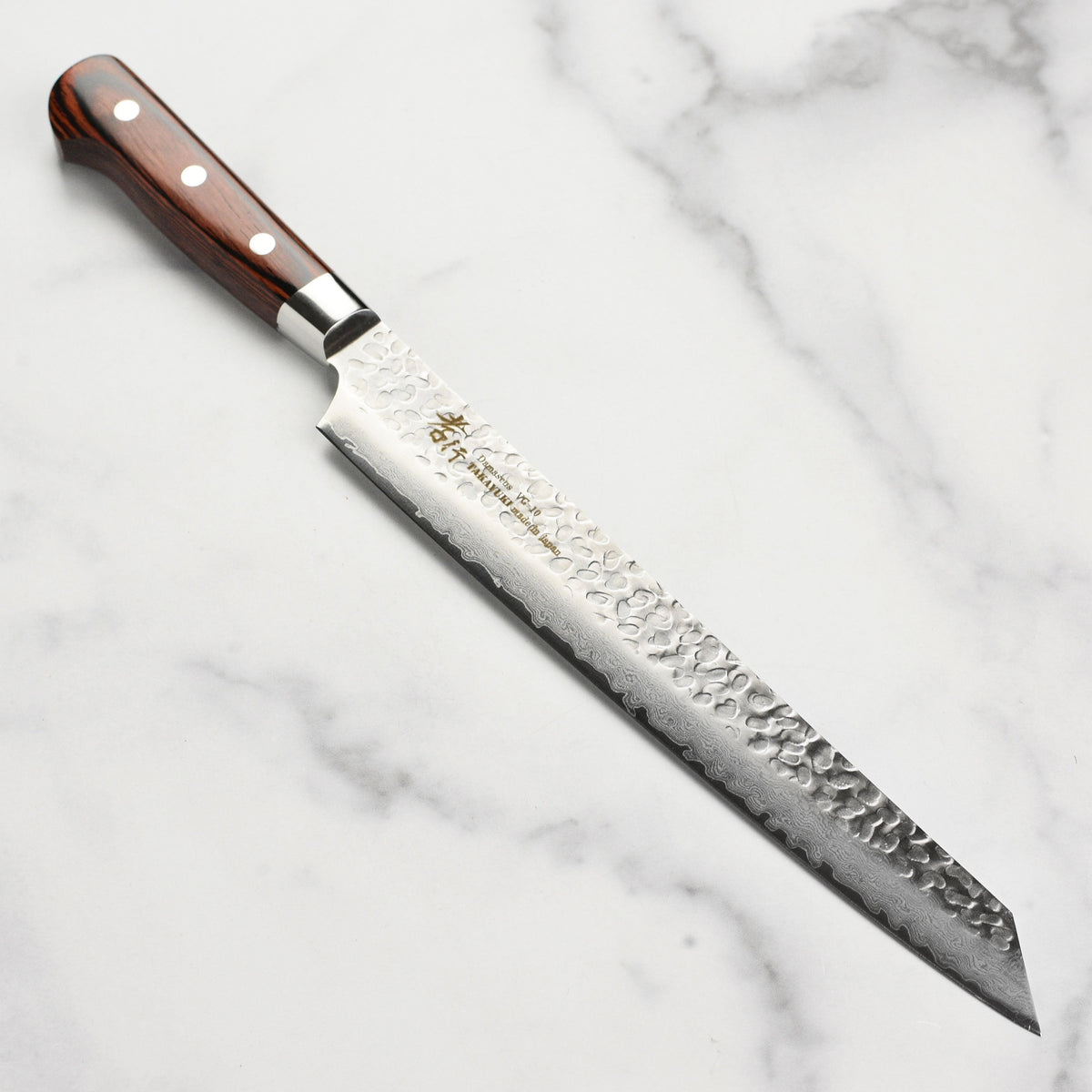 Takayuki Hammered Damascus 10.6" Kengata Yanagiba