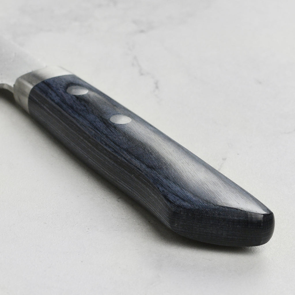 Masutani VG10 Damascus Nashiji 7" Gyuto, Blue Handle