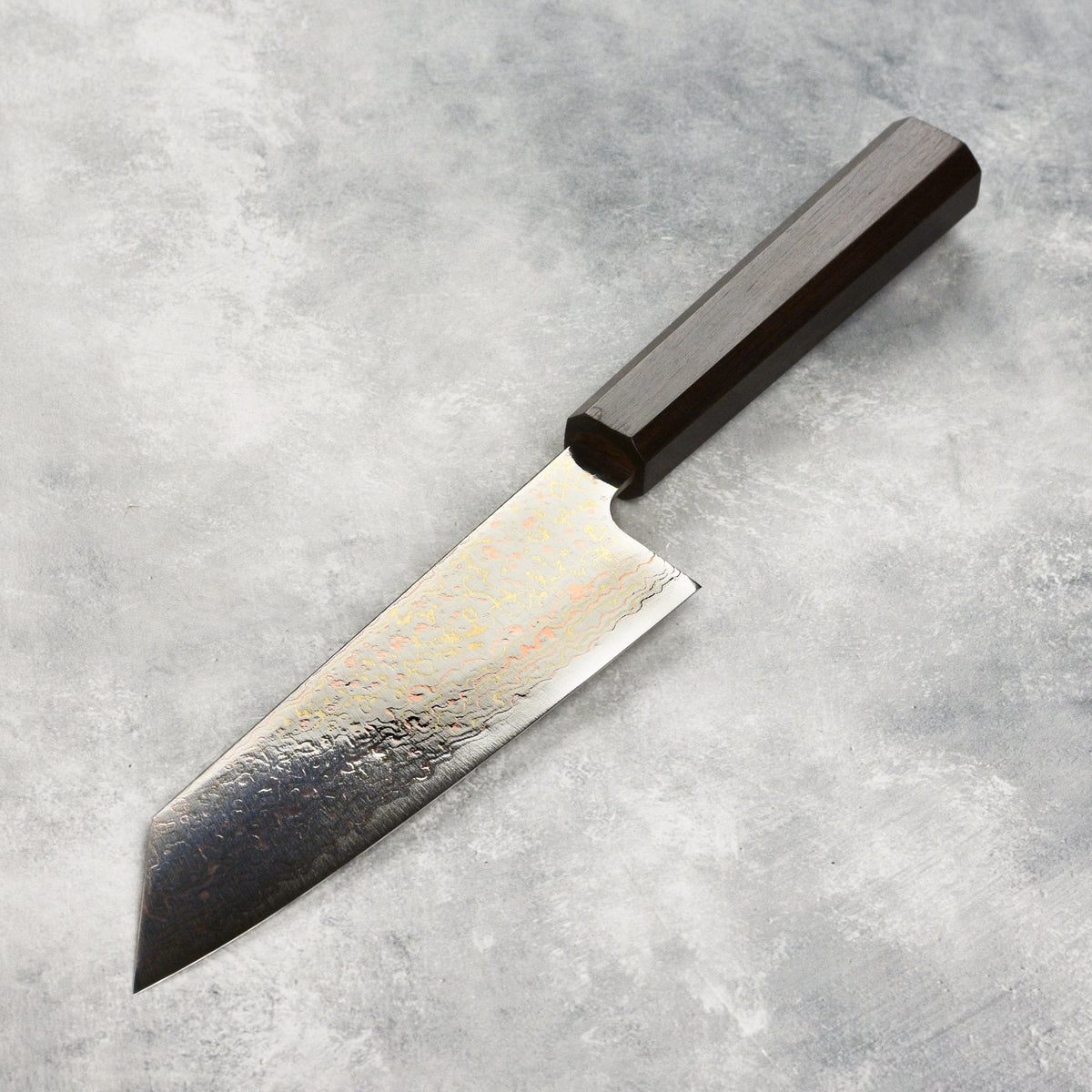 Saji Rainbow Damascus 6.7" Bunka, Ebony