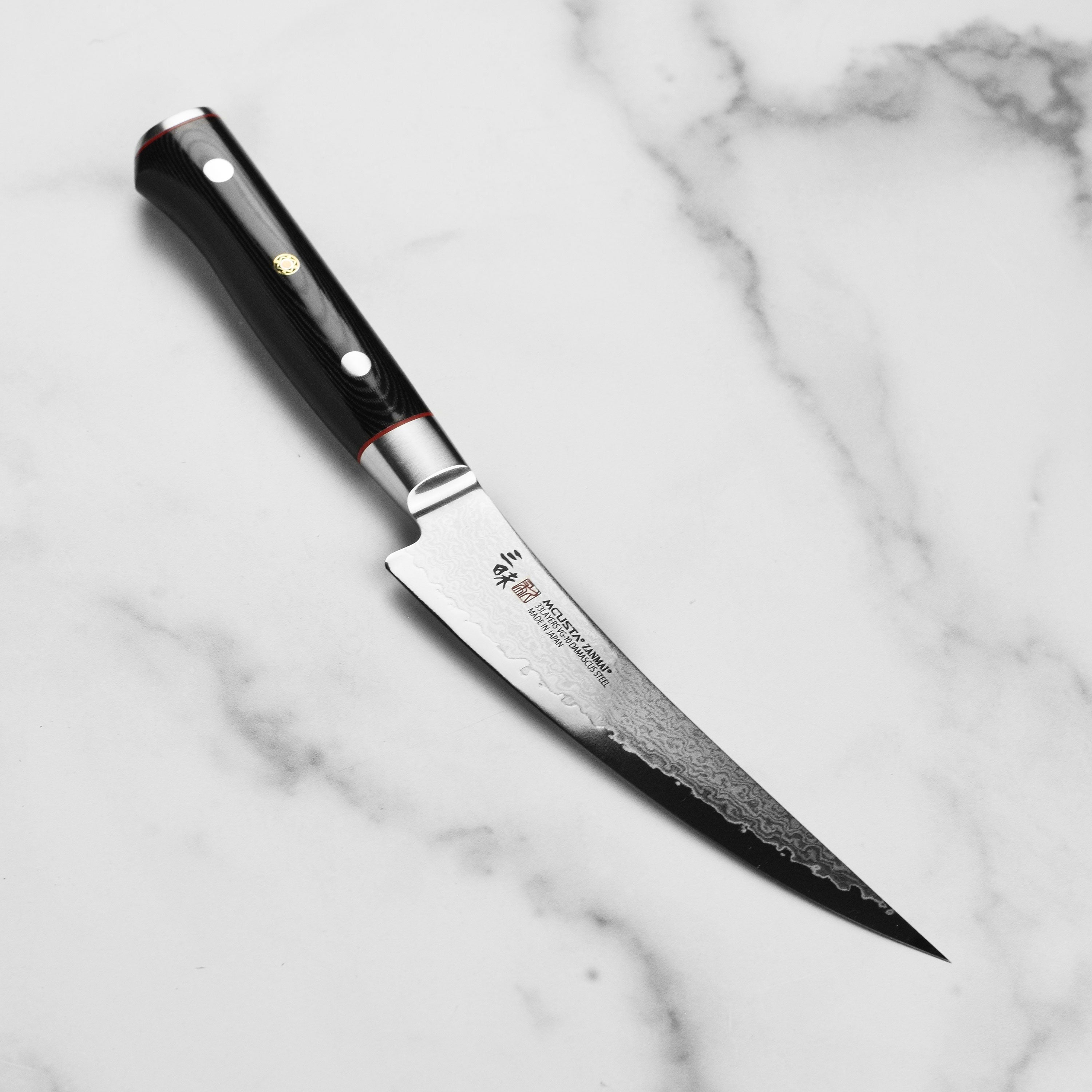 Zanmai Classic Pro Zebra Damascus 6.5" Curved Boning Knife