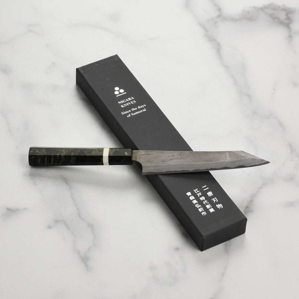 Nigara Ginsan Kurozome Damascus 5.9" Kiritsuke Petty