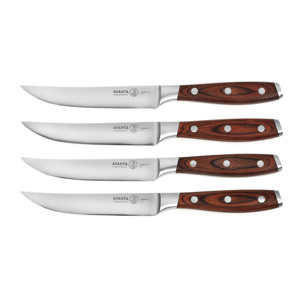 Messermeister Avanta Forged 4 Piece Steak Knife Set with Pakkawood Handles