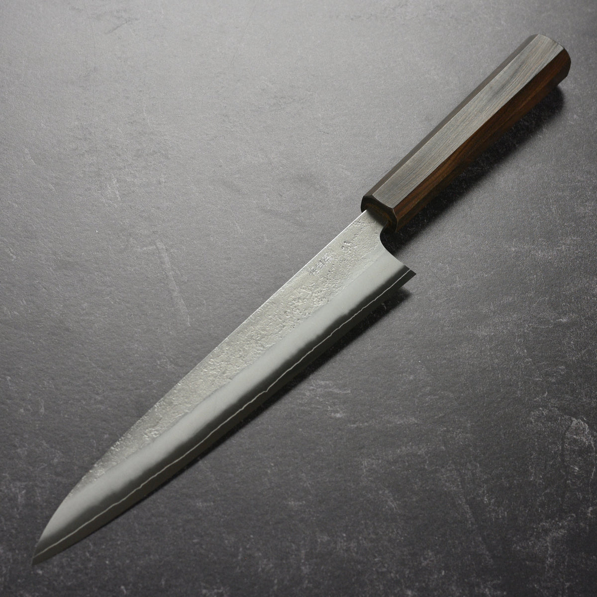Yoshikane SKD Nashiji Stainless Clad 9.4" Sujihiki, Bubinga