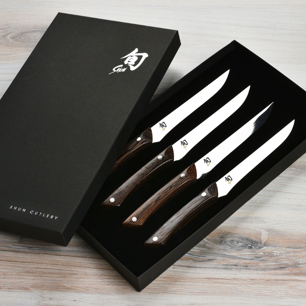 Shun 4 Piece Shima Steak Knife Set, Natural Tagayasan